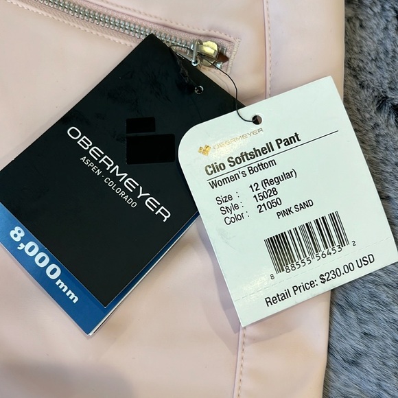 Obermeyer Clio Softshell Ski Pant in Sand Pink - Picture 3 of 4